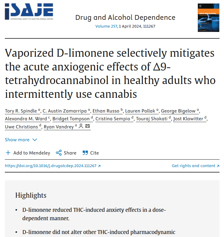 Das Bild einer Studie über THC-bedingte Angstminderung durch Terpene